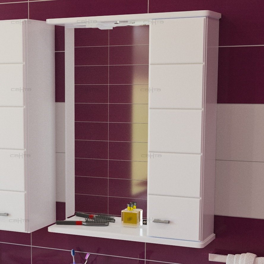 Зеркало-шкаф Санта Омега 60 R с подсветкой белый 107004 - 1