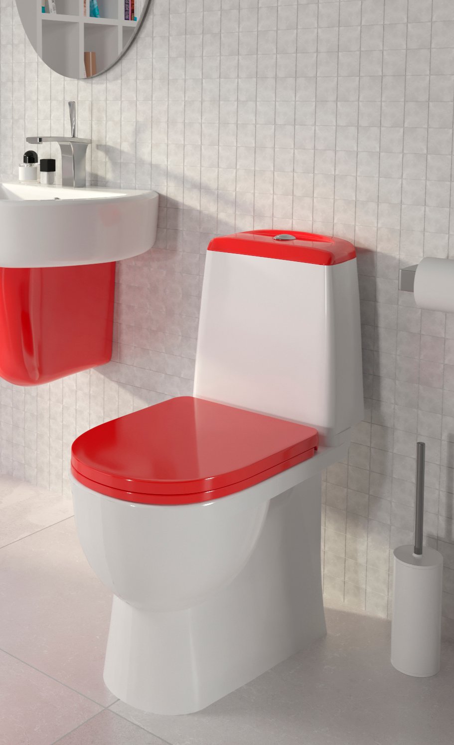 Унитаз-компакт Sanita luxe Best Color Red с микролифтом BSTSLCC07110522 - 4