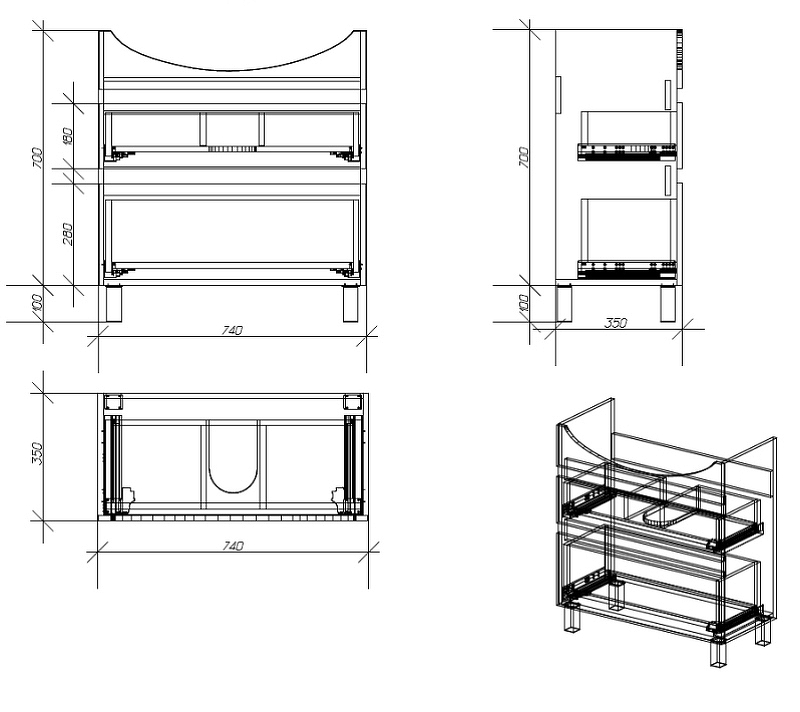 Тумба под раковину Owl 1975 Eland 75 дуб сонома  OW29.30.12 - 3