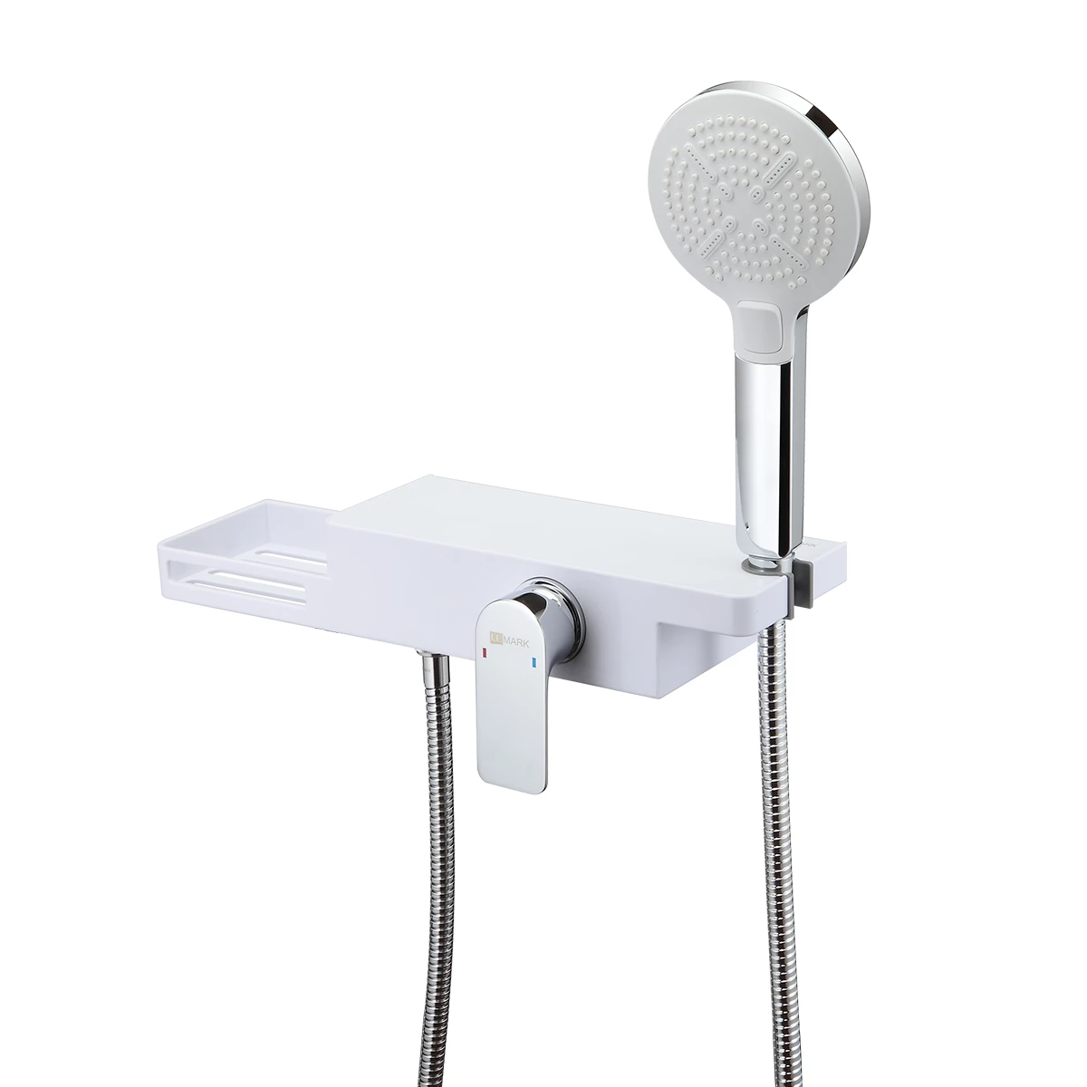 Смеситель Lemark Unibox LM6903CW для душа, хром-белый - 0