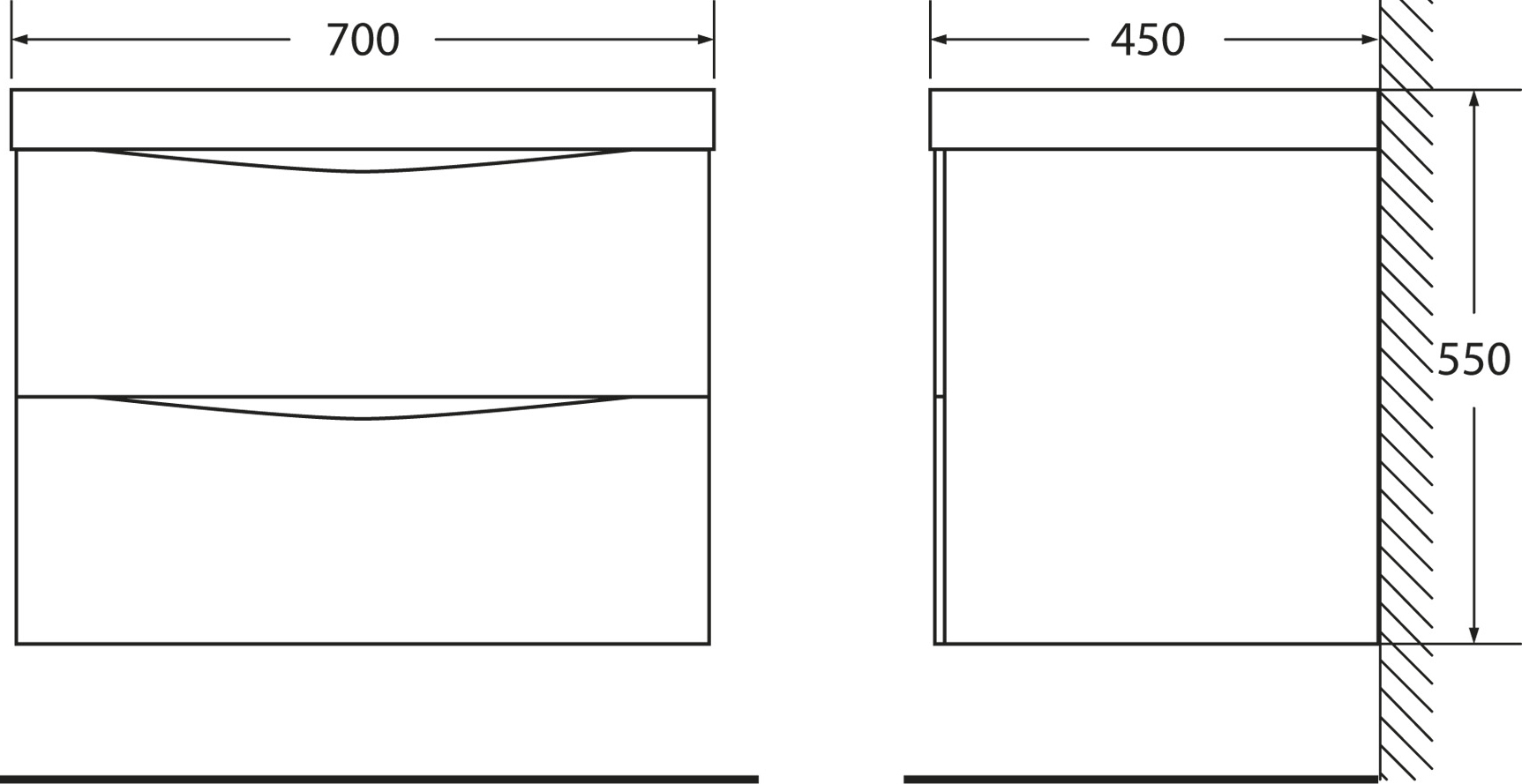 Тумба под раковину Belbagno Marino 70 светлое дерево MARINO-700-2C-SO-RG-P - 3