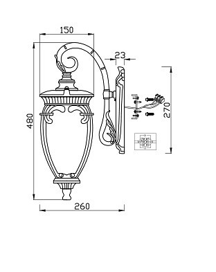 Уличный настенный светильник Maytoni Fleur O414WL-01BZ - 2