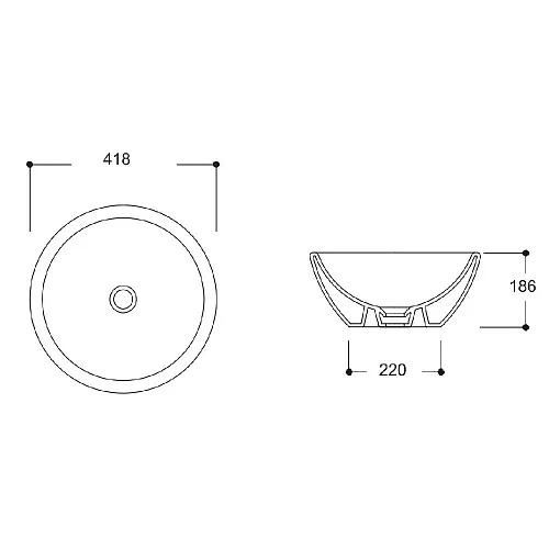 Раковина накладная Gural Vit Top 42 белая TP03MUL00 - 1