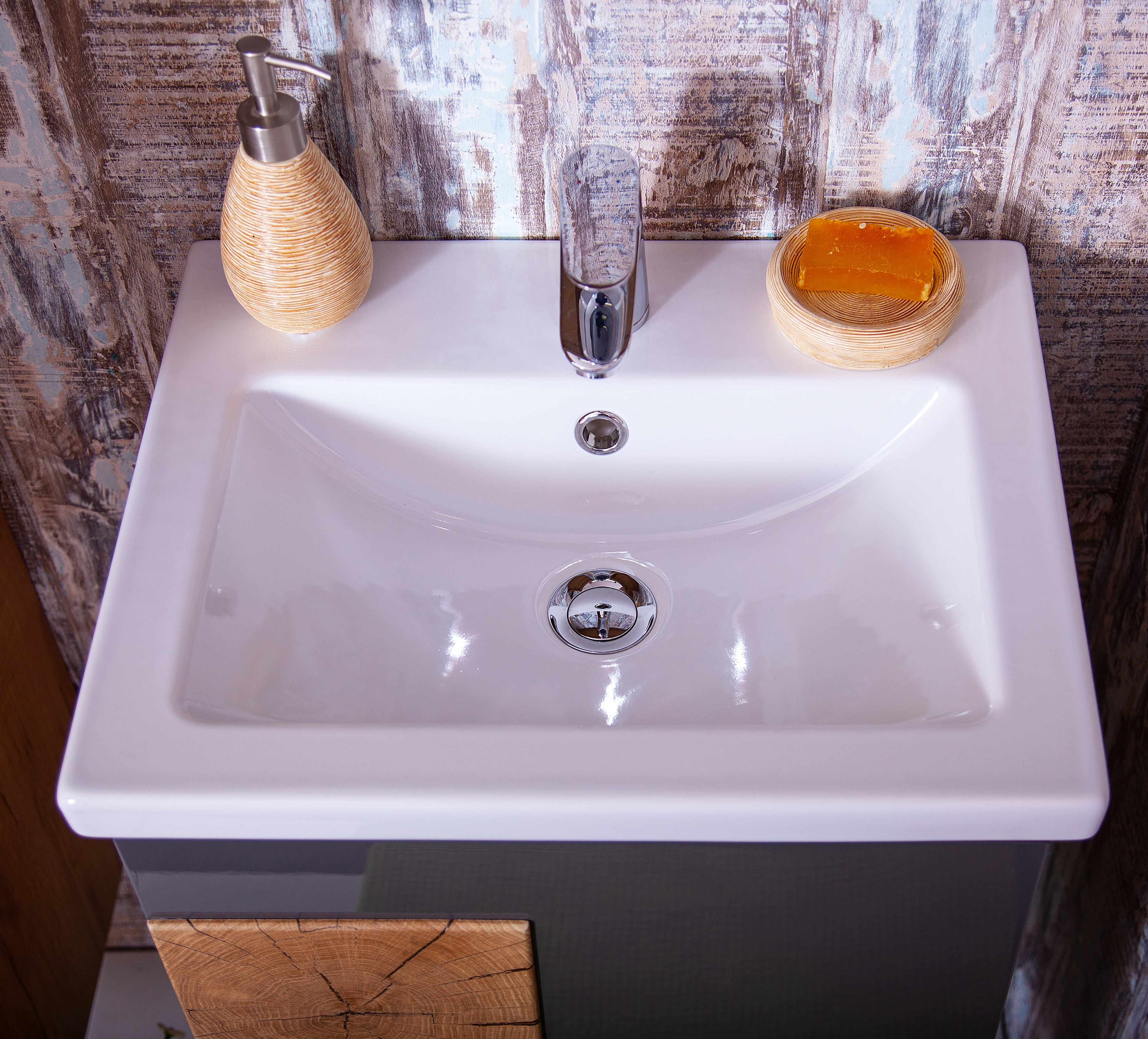 Тумба для комплекта Бриклаер Фостер 50 дуб золотой, антрацит 4627125414640 - 4