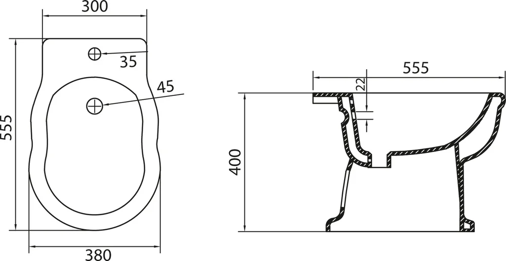 Биде напольное BelBagno Boheme белый  BB115B - 5
