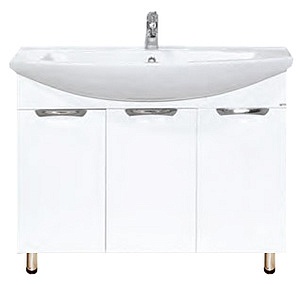 Тумба с раковиной Misty Лаванда 105 белая глянцевая УТ000000071 - 0