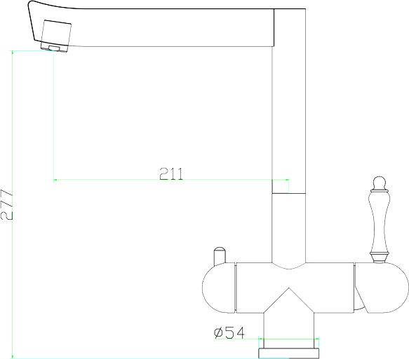 Смеситель Zorg Inox Lora для кухонной мойки SZR-1017-7B - 1