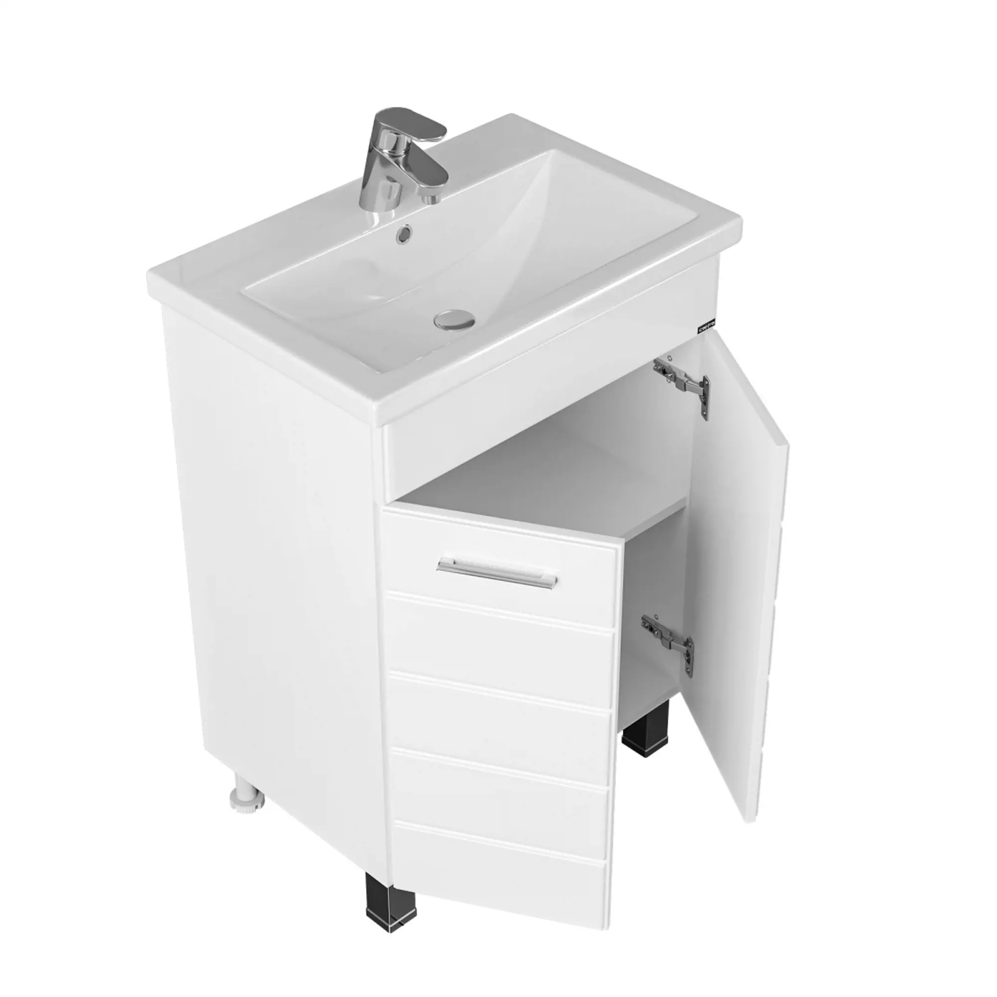 Тумба с раковиной напольная Санта Омега 60 белый - 5