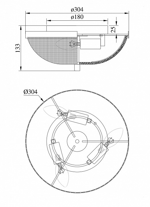Потолочный светильник Maytoni Coupe C046CL-03N - 1