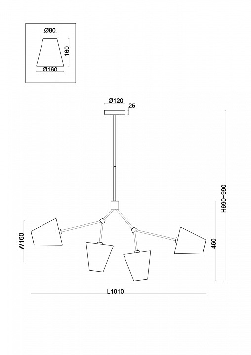 Люстра на штанге Freya Hats FR5370CL-04B - 1