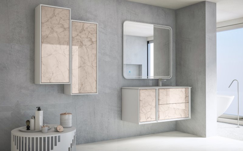 BELLAGIO Шкафчик подвесной совместимый с базой под раковину 54717 Bianco opaco  35x46x48 - 10