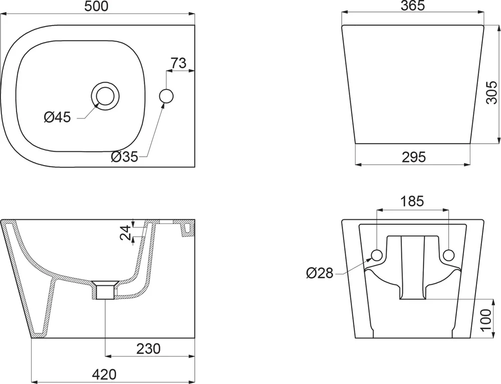 Биде подвесное BelBagno Albano белый BB120BH - 3