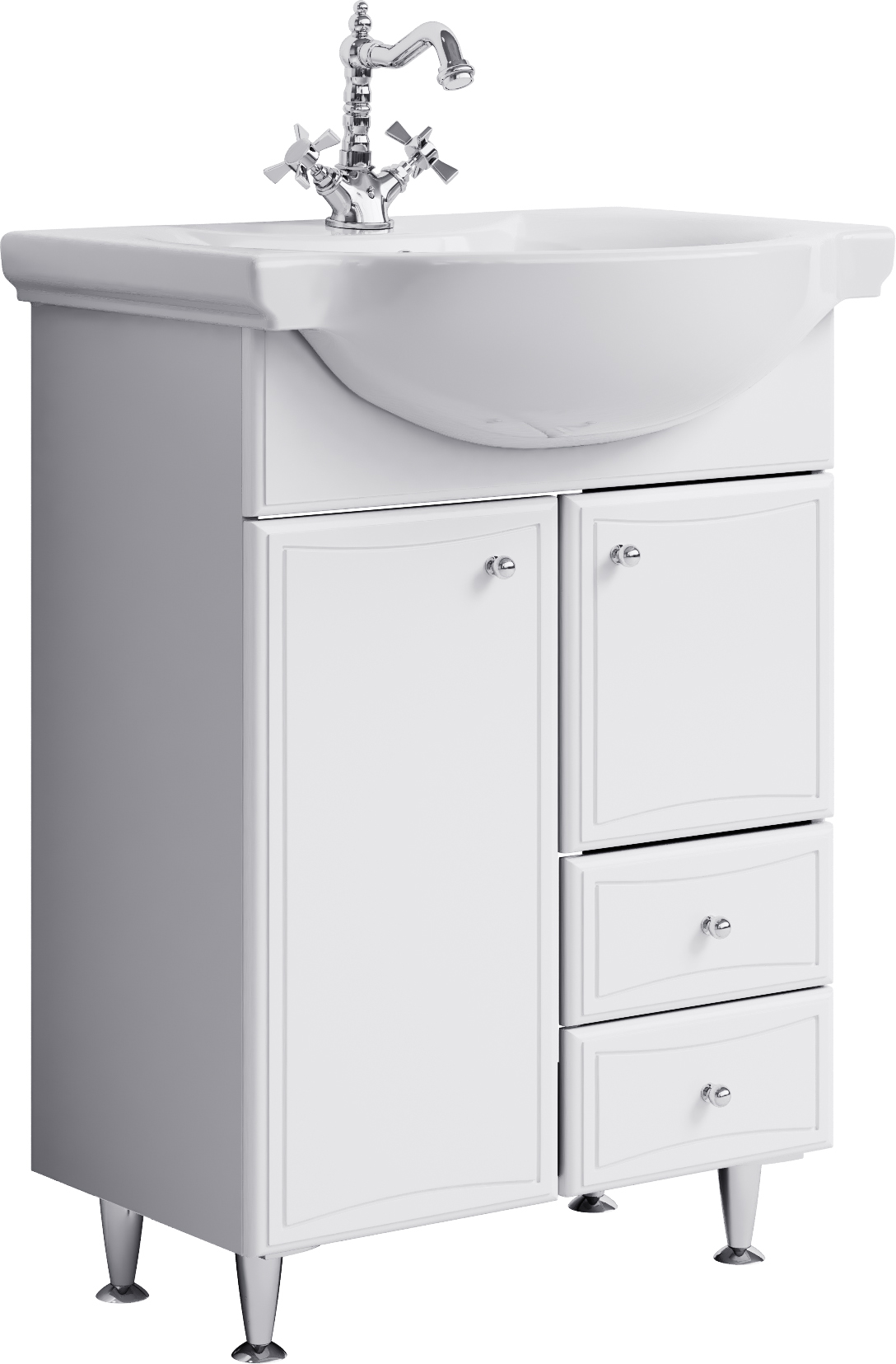 Тумба для комплекта Aqwella Барселона Люкс 65 с бельевой корзиной BA0106K - 0