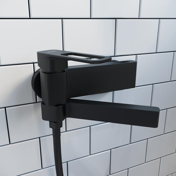 Смеситель Iddis Slide для ванны с душем, матовый черный SLIBL00i02WA - 1