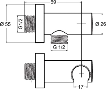 Шланговое подключение Kludi   6054705-00 - 2
