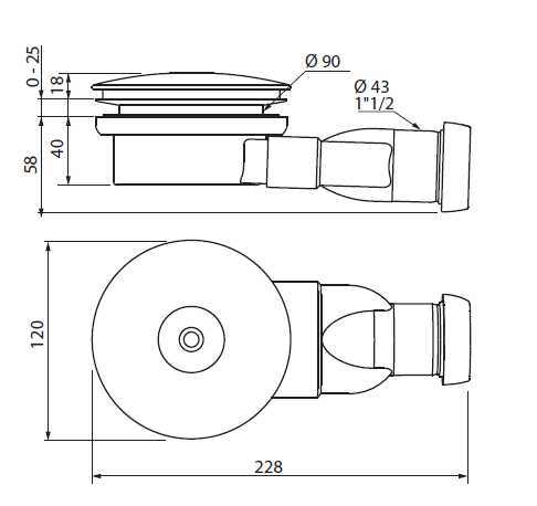 Крышка для сифона COVER-02-90-BR бронза - 4
