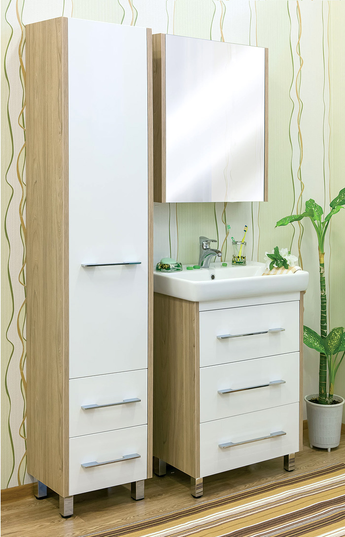 Тумба для комплекта Sanflor Ларго 60 вяз швейцарский, белая C0002107 - 1