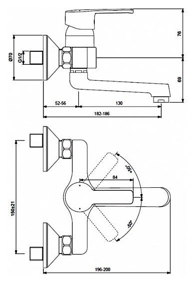 Смеситель для раковины Vidima Uno BA250AA - 1