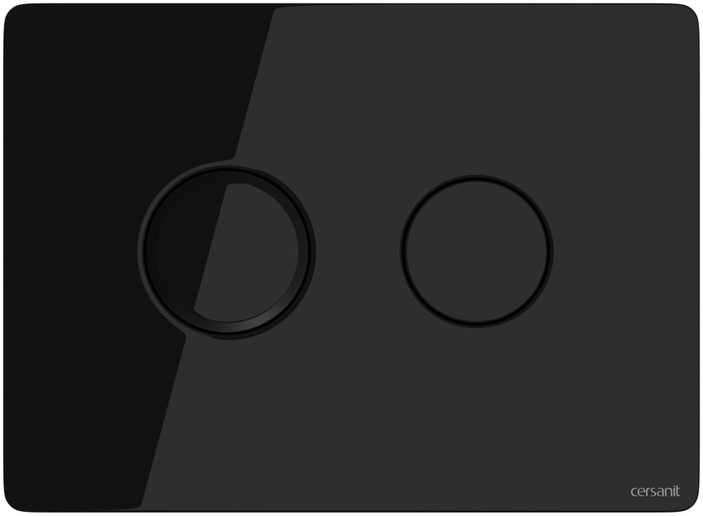Кнопка смыва Cersanit Accento Circle BU-ACN-CIR-PN/Bl/Gl стеклянная, черная глянцевая P-BU-ACN-CIR-PN/Bl/Gl - 0