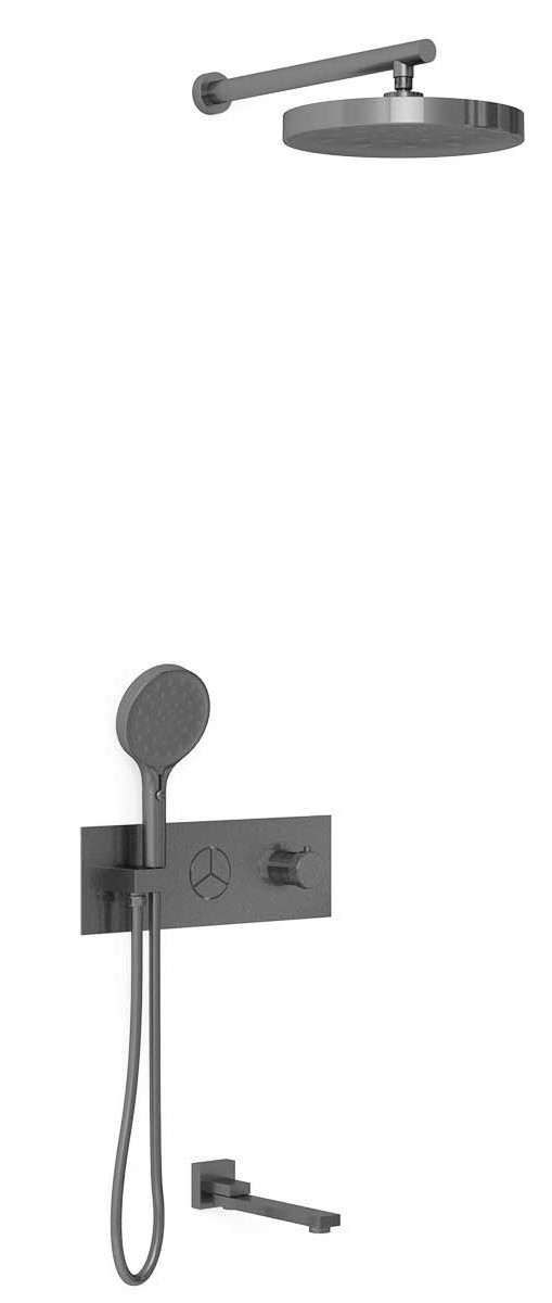 Душевой комплект Vincea Inspire с термостатом темный хром VSFW-432TI2GM - 0
