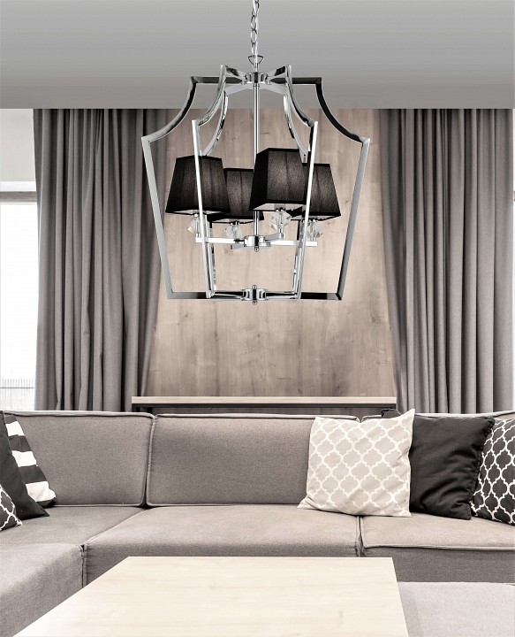 Подвесная люстра LUMINA DECO Montero LDP 1249-4 CHR+BK - 1