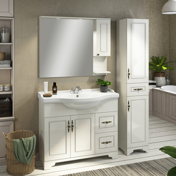 Зеркало-шкаф Comforty Севилья 100 слоновая кость 00003132628 - 1