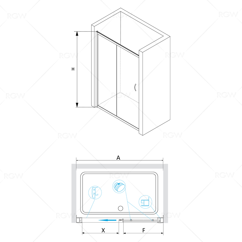 Душевая дверь RGW PA-016 350801615-11 - 2