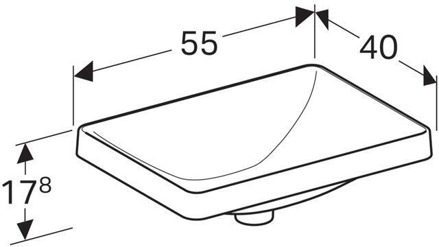 Умывальник меб VariForm 55 б/отв б/к Geberit 500.738.01.2 - 4