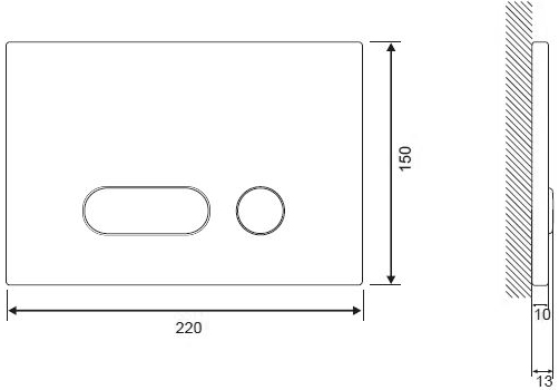 Кнопка смыва Cersanit Intera BU-INT/Cg хром P-BU-INT/Cg - 1