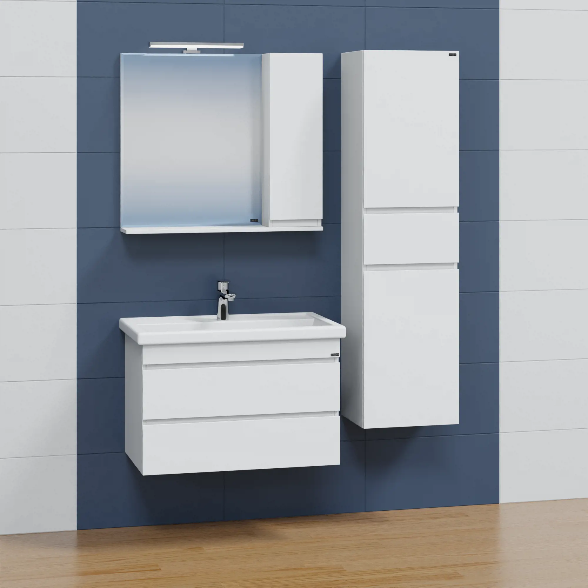 Тумба с раковиной подвесная Санта Марс 80 белый - 2