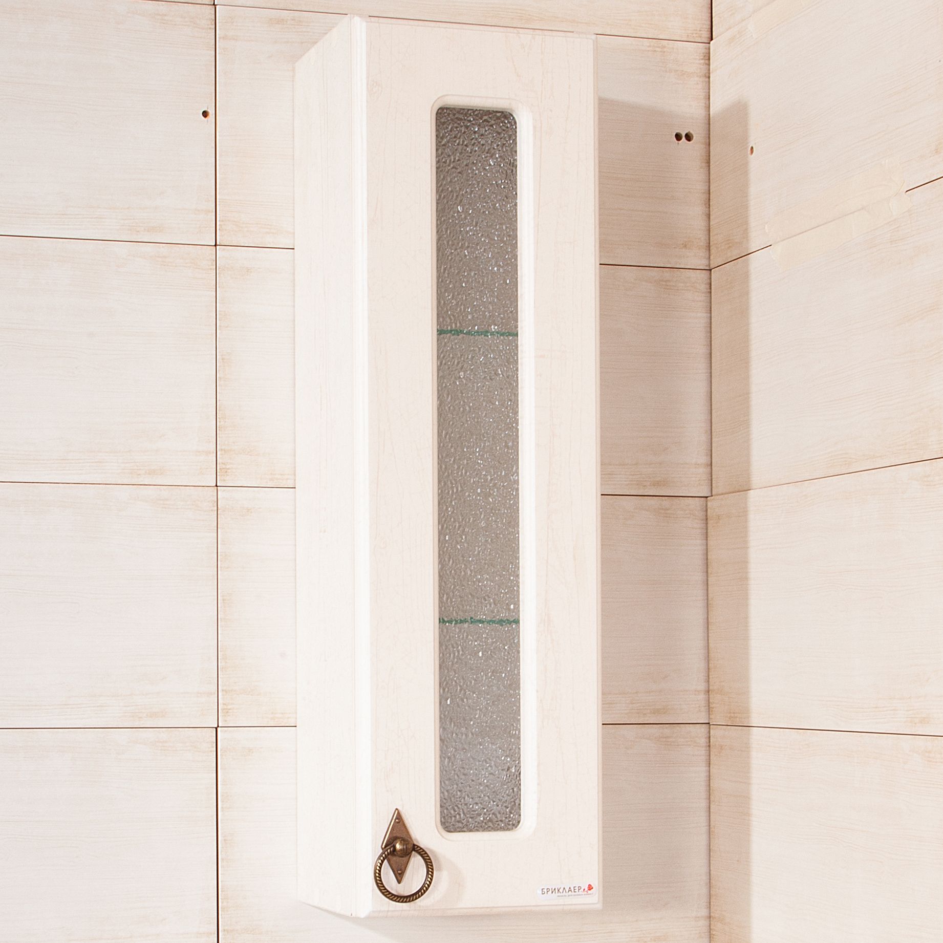 Зеркало-шкаф Бриклаер Кантри 105 бежевый дуб - 3