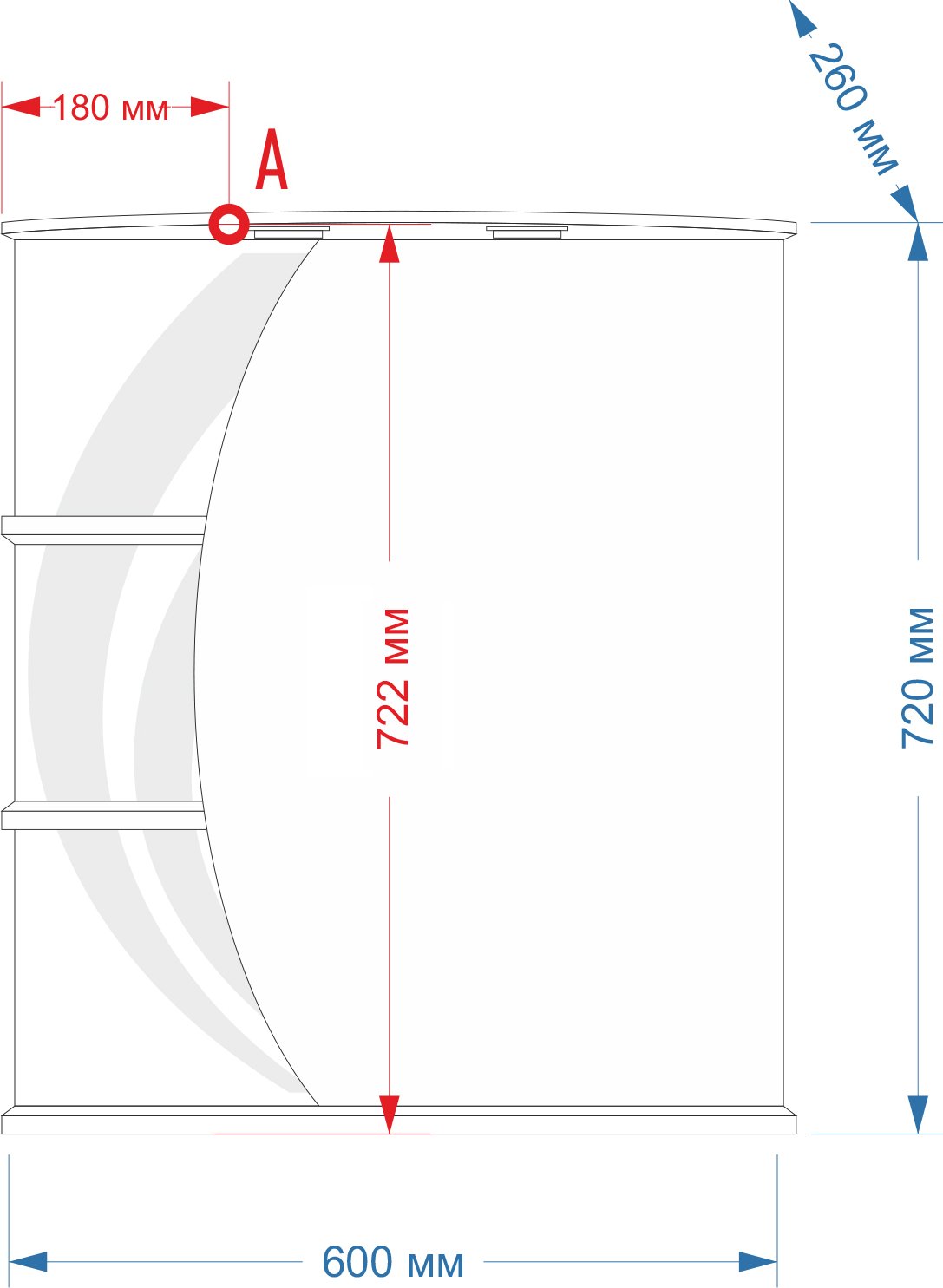 Мебель для ванной Misty Каролина 60 3 ящика L зеленое стекло - 11