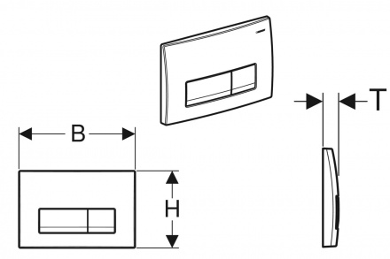 Кнопка смыва Geberit Delta 50 черный глянцевый  115.119.DW.1 - 1
