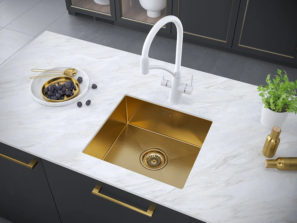 Мойка кухонная Paulmark Weser 48 брашированное золото PM804844-BG - 2