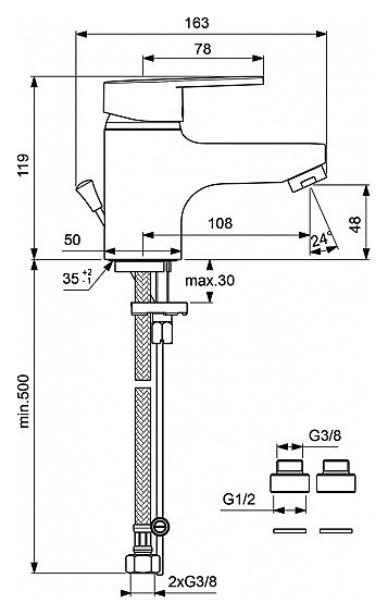Смеситель для раковины Vidima Сева Фреш хром  BA026AA - 1