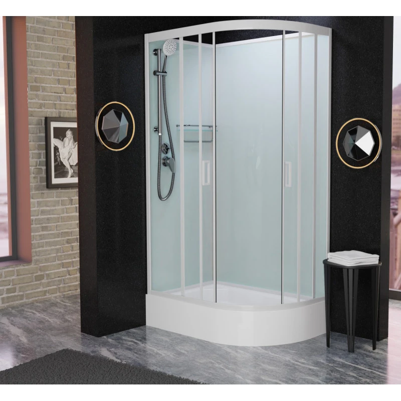 Душевая кабина Frank 120х80 левая белая стекло матовое 20029 - 2