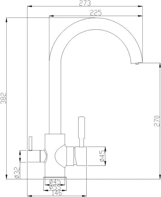 Смеситель Steel Hammer SH 713 SATIN для кухонной мойки - 1