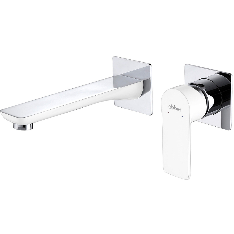Смеситель для раковины Abber Weiss Insel белый, хром  AF8082W - 0