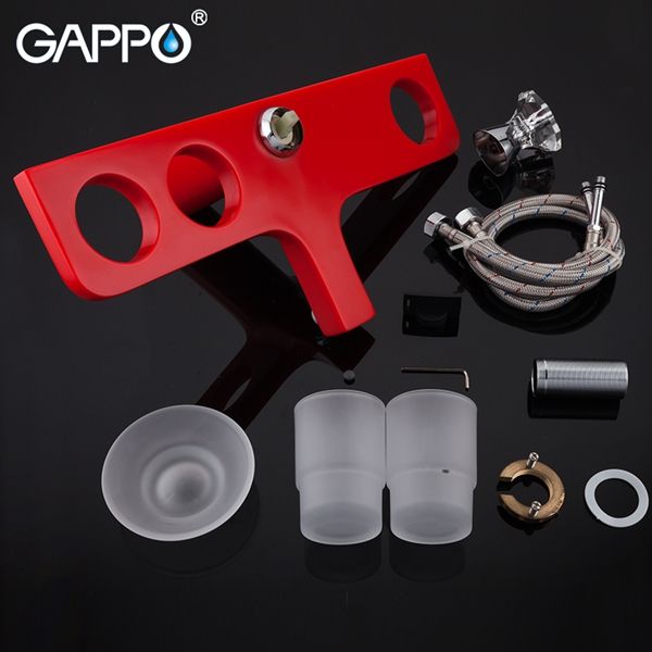 Смеситель для раковины Gappo красный G1096-7 - 6