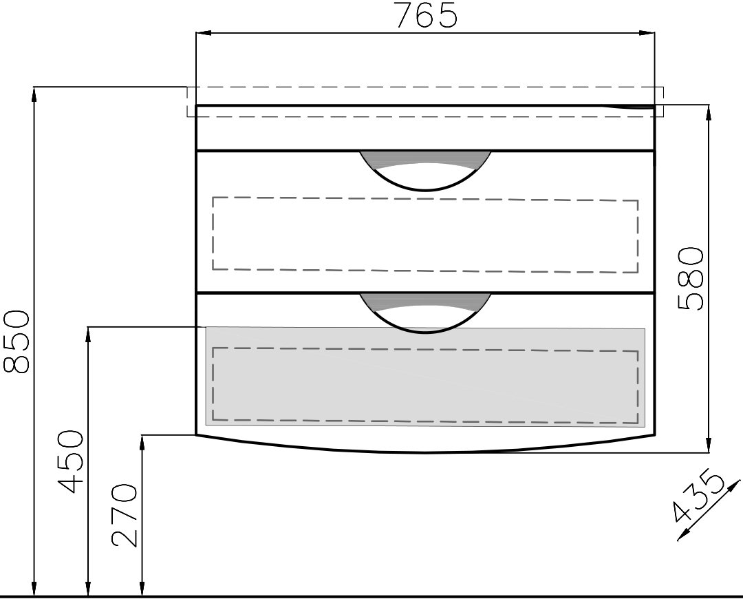 Тумба для комплекта Style Line Жасмин-2 80 Люкс Plus, белая ЛС-000010037 - 5