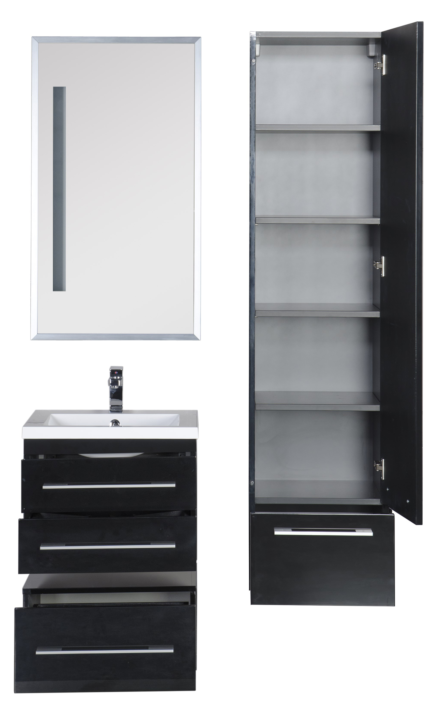 Тумба Aquanet Нота 58 подкатная, черная 00170731 - 22