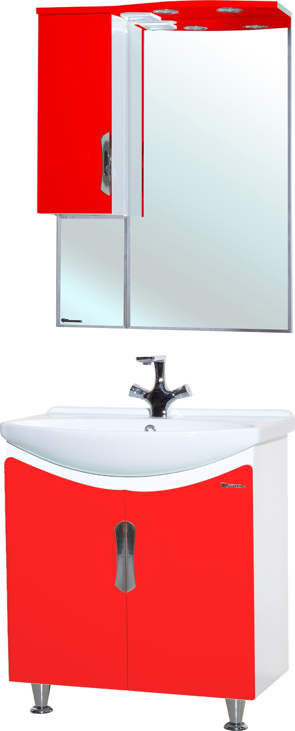 Мебель для ванной Bellezza Лагуна 65 прямая красная - 0