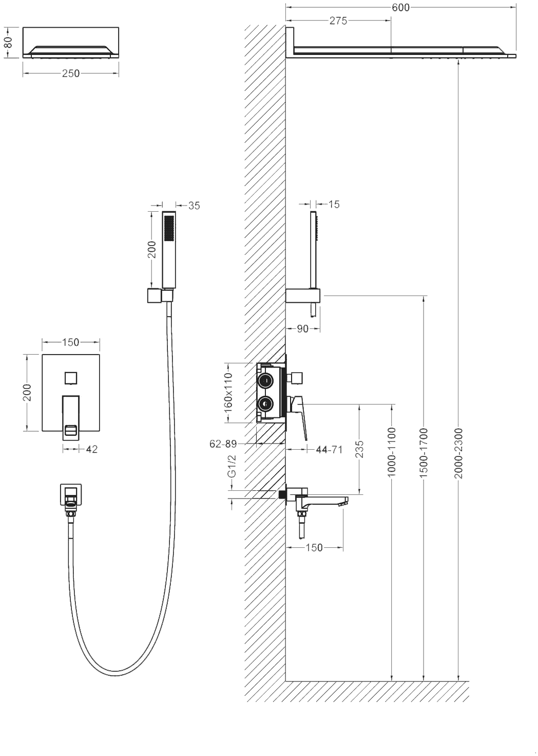 Душевой комплект Timo Briana SX-7119/00SM - 4