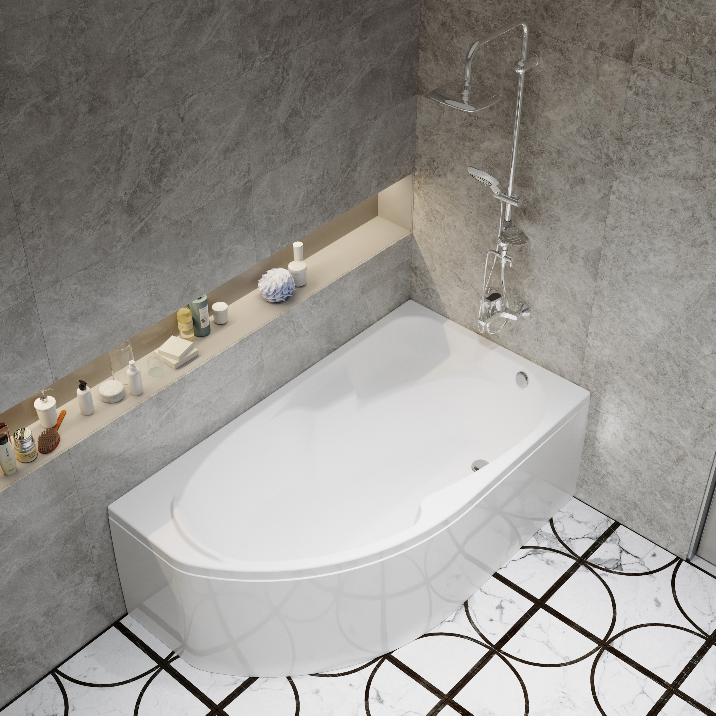 Акриловая ванна DIWO Сочи 170x95 R с каркасом 568020 - 9