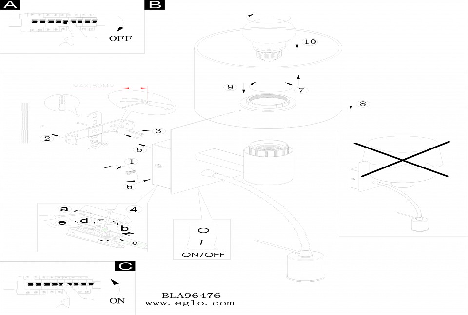 Бра с подсветкой Eglo ПРОМО Pasteri 96477 - 1