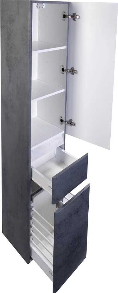 Шкаф-пенал для ванной Style Line Атлантика 35 Люкс, темный бетон  СС-00002284 - 3