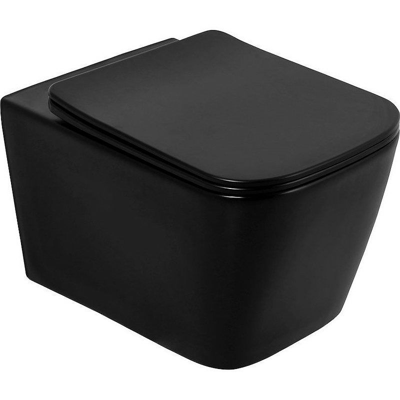 Унитаз подвесной BelBagno Ardente c крышкой, черный матовый BB3202CHR-MB/BB3202SC-MB - 0