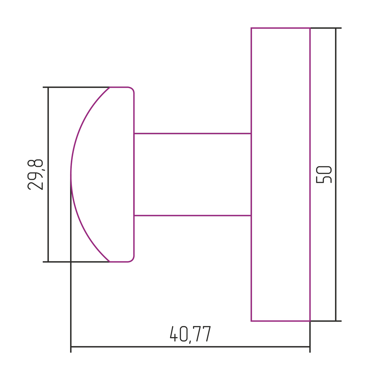 Вешалка Вешалка СФЕРА настенная / L 50 (Без покрытия) 00-3006-0000 - 1
