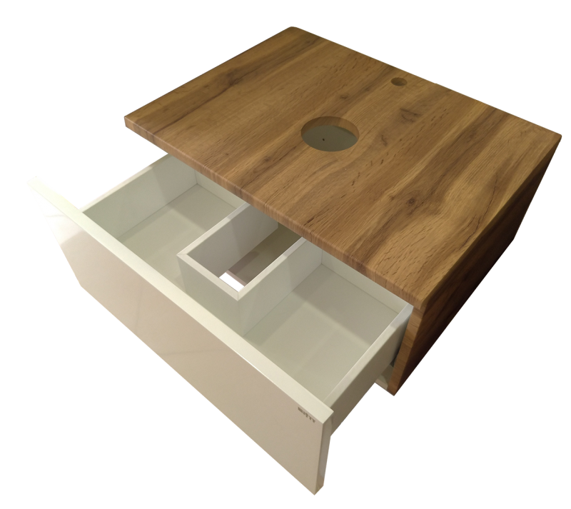 Тумба под раковину Misty Ива 80 белая - светлое дерево П-Ива-01080-951Я - 1