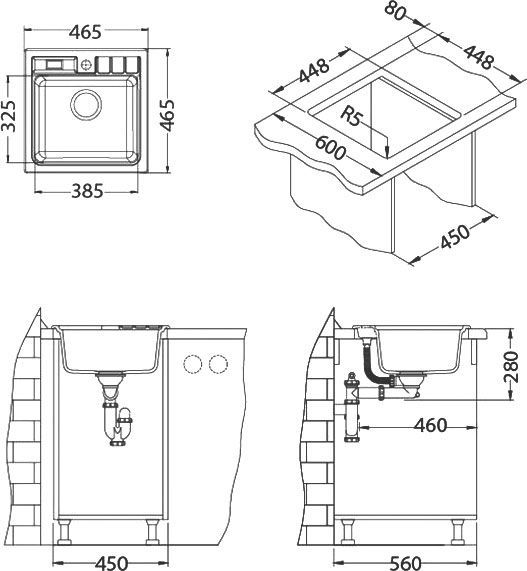 Мойка кухонная Alveus Niagara Granital 20 arctic 1100885 - 1